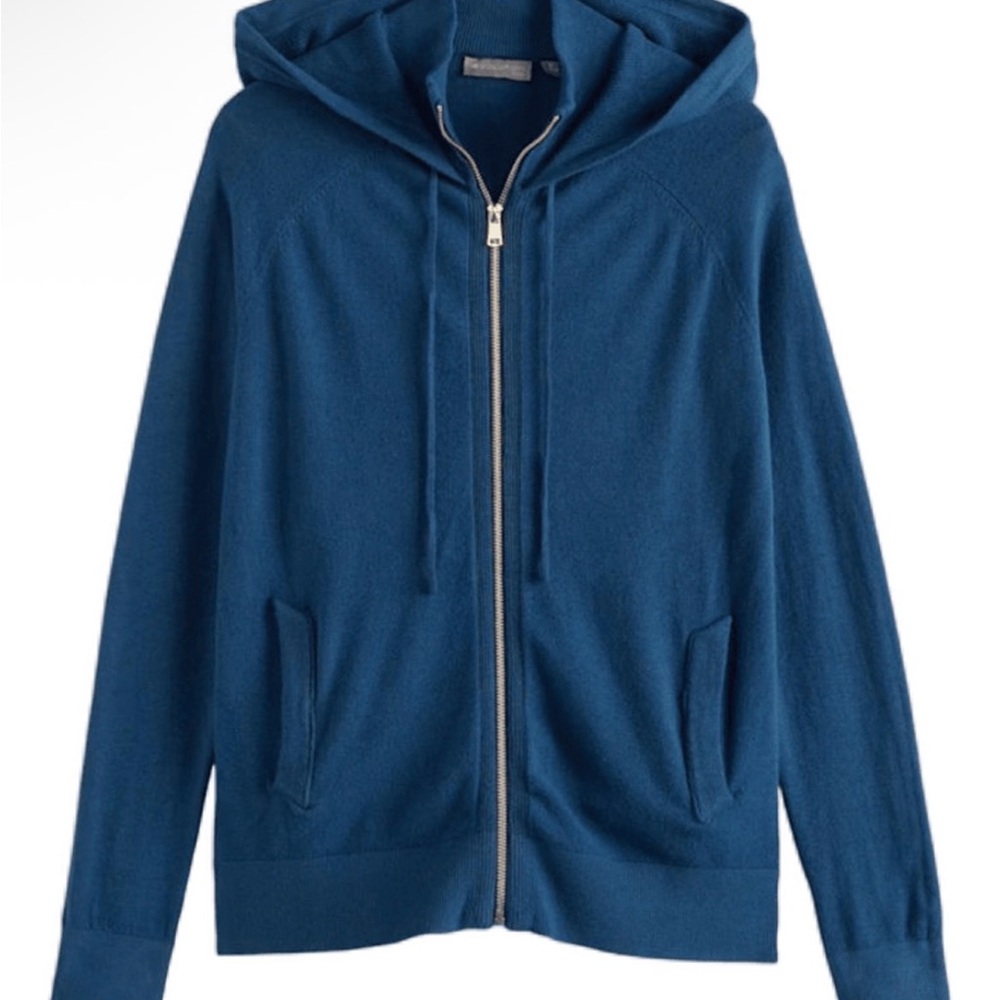 EVOLUTION BY CYRUS Sandy Zip Up Cardigan in teal blue